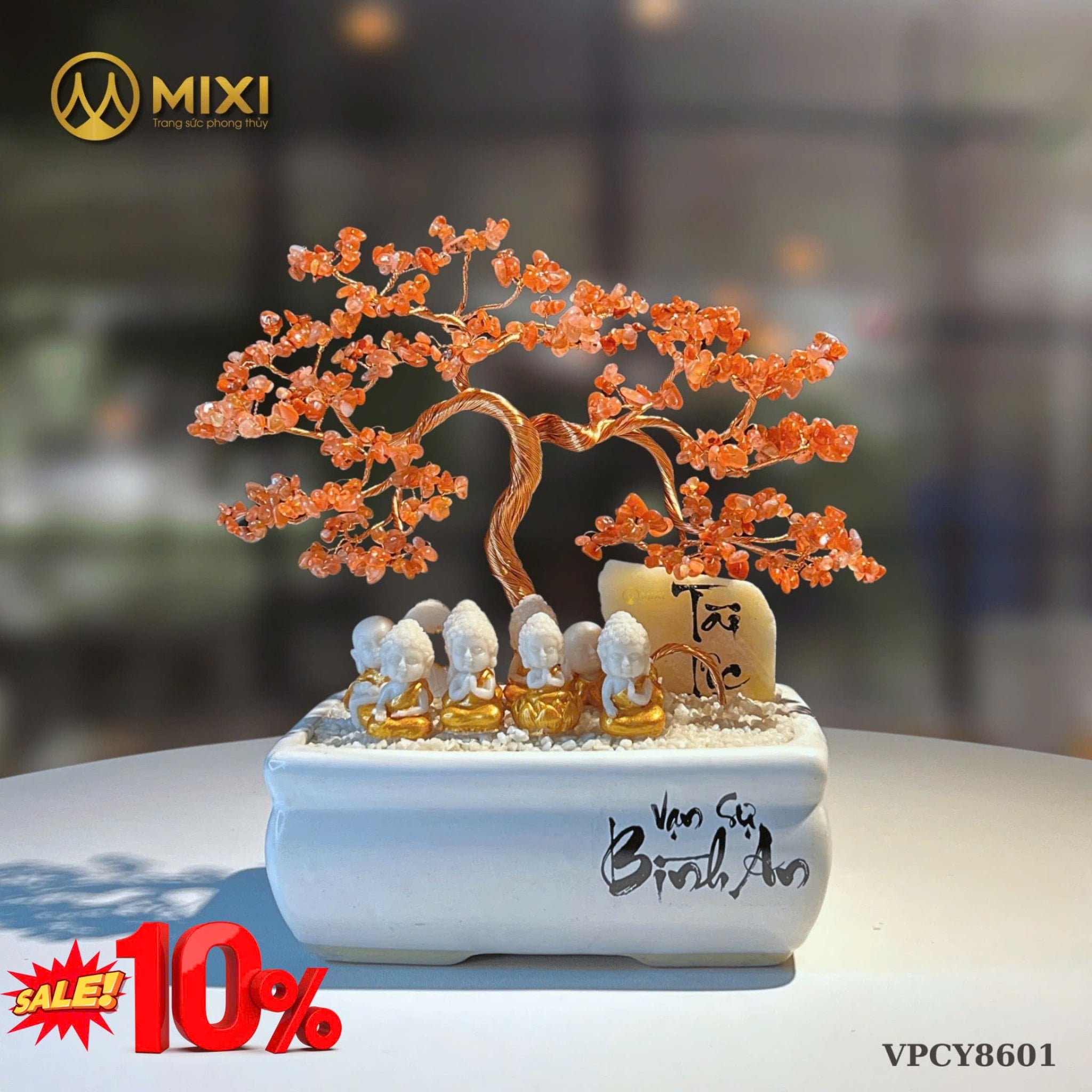 CÂY TÀI LỘC HŨ VUÔNG DÁNG TÙNG TRƯỜNG THỌ – MÃ NÃO ĐỎ Sale 10% Đến Hết 06/12 – Biểu Tượng Phú Quý & Sức Sống Mạnh Mẽ