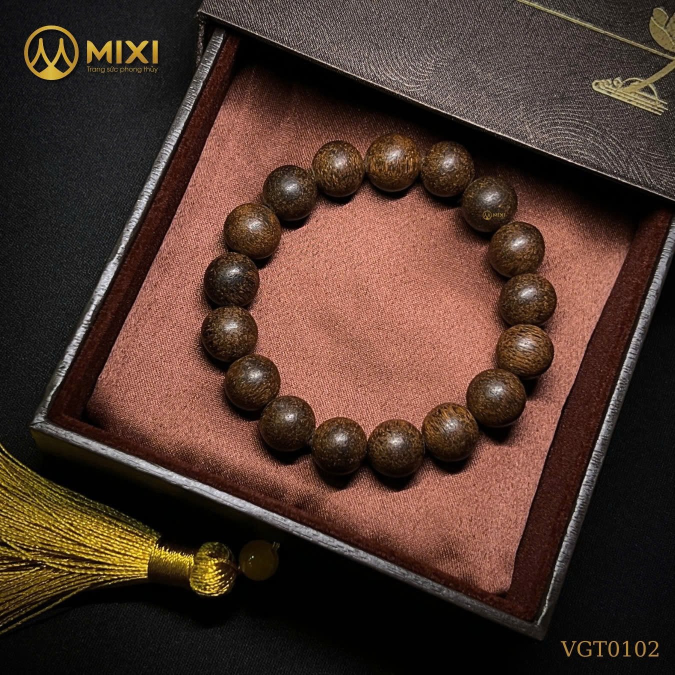 VÒNG TAY GỖ TRẦM RIN TRÒN 12MM – BIỂU TƯỢNG ĐẲNG CẤP & BẢN LĨNH PHÁI MẠNH