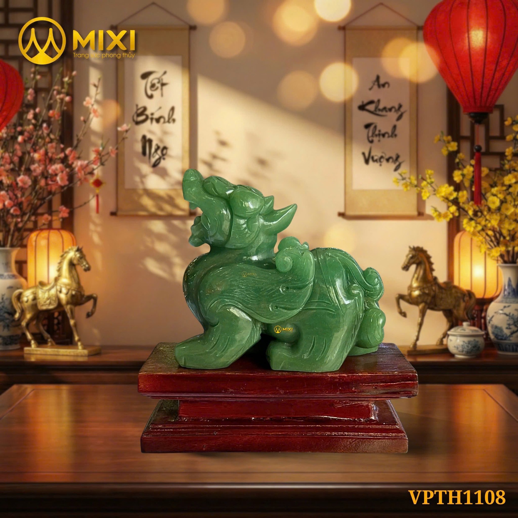 TƯỢNG TỲ HƯU THẠCH ANH XANH: 