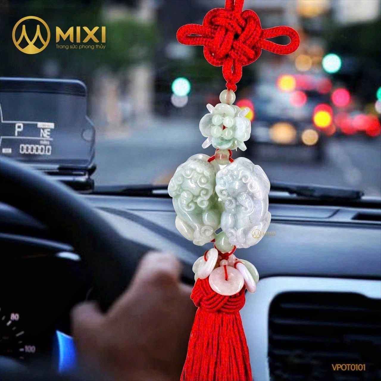 KHÁNH TREO XE Ô TÔ CẶP TỲ HƯU NGỌC JADE – SONG HÀNH GIỮ LỘC, BẢO HỘ & BÌNH AN CHO 2026