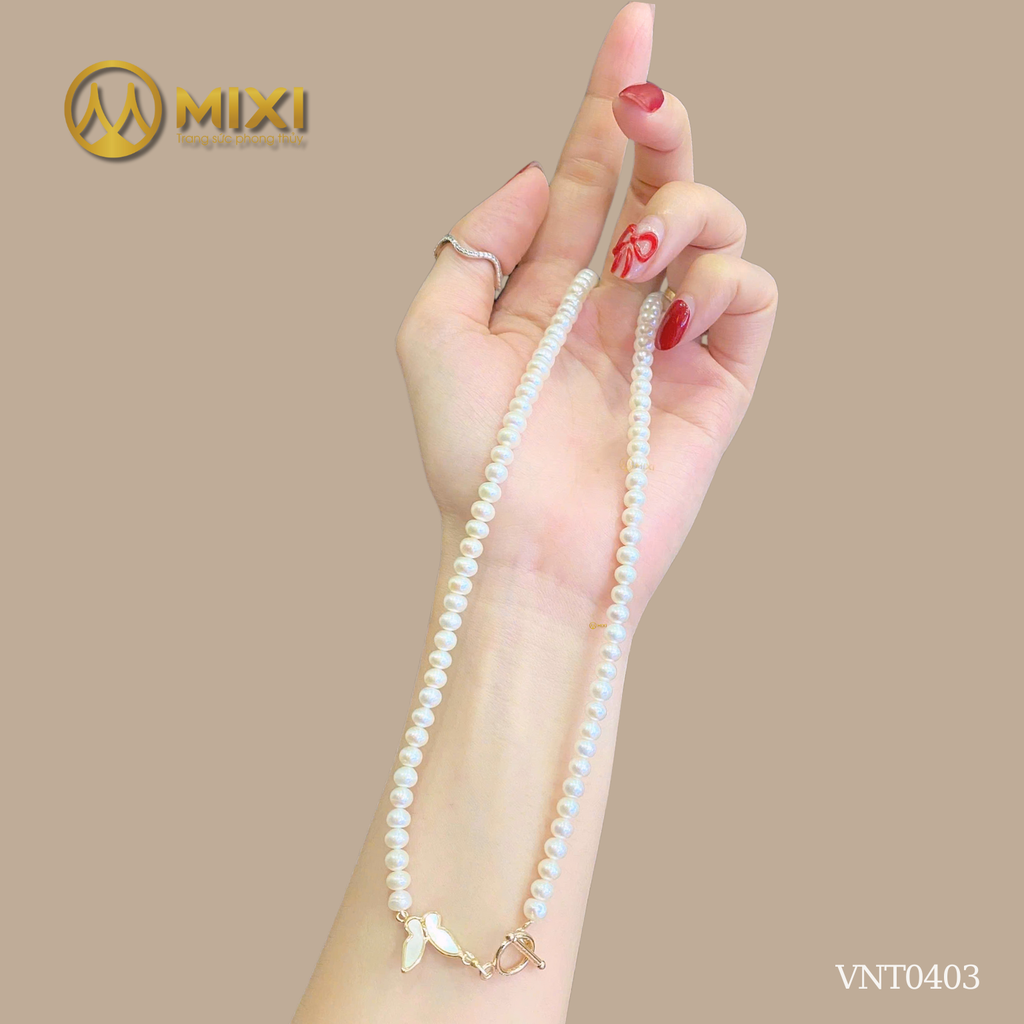 ✨ VÒNG CỔ NGỌC TRAI TRẮNG KHÓA CÁNH BƯỚM – DÀNH TẶNG NGƯỜI PHỤ NỮ TRÂN QUÝ NHẤT ✨