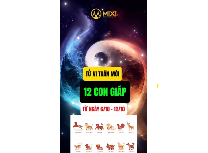 TỬ VI TUẦN MỚI CỦA 12 CON GIÁP TỪ 6/10 - 12/10