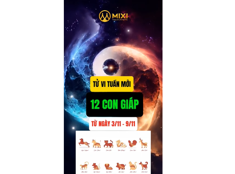 TỬ VI TUẦN MỚI CỦA 12 CON GIÁP TỪ 3/11 - 9/11