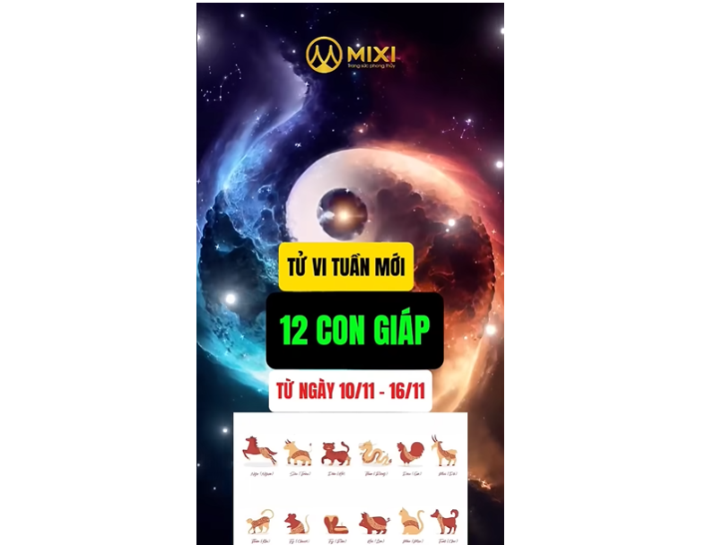 TỬ VI TUẦN MỚI CỦA 12 CON GIÁP TỪ 10/11 - 16/11