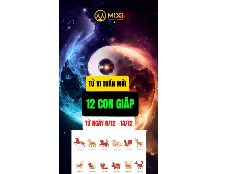 TỬ VI TUẦN MỚI CỦA 12 CON GIÁP TỪ 8/12 - 14/12