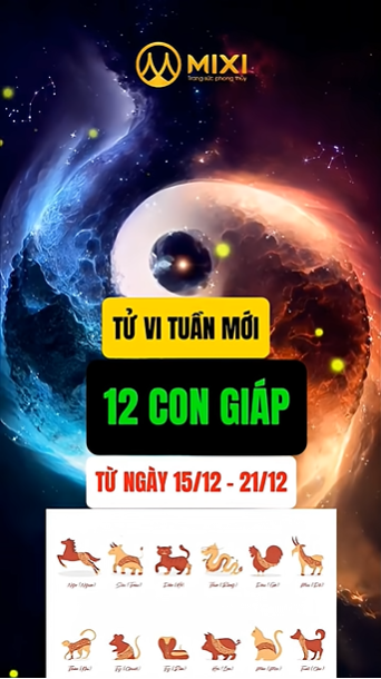 TỬ VI TUẦN MỚI CỦA 12 CON GIÁP TỪ 15/12 - 21/12