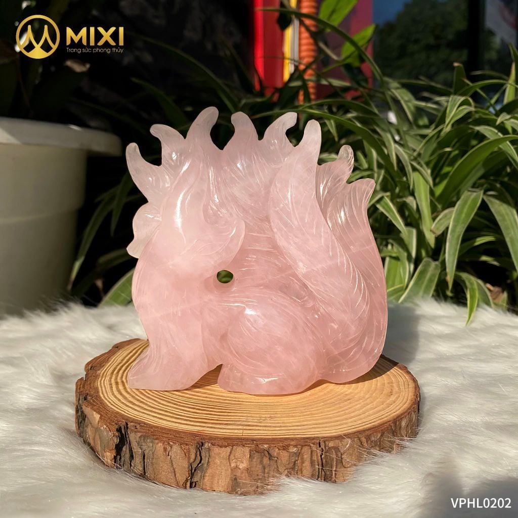 TƯỢNG HỒ LY CỬU VĨ THẠCH ANH HỒNG: LINH VẬT CHIÊU TÌNH DUYÊN – BẢO HỘ HẠNH PHÚC VIÊN MÃN