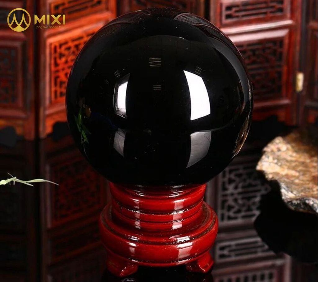 Quả Cầu Thủy Tinh Núi Lửa Obsidian Tự Nhiên – Bảo Vật Trấn Trạch, Khai Mở Uy Quyền