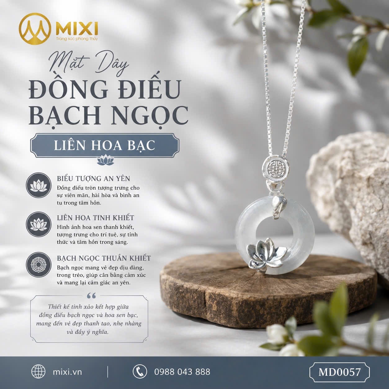 🌸 Liên Hoa thanh khiết trên nền Bạch Ngọc – nét đẹp của sự an yên và tinh tế vượt thời gian 🌸