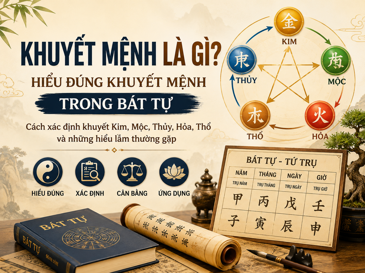 Khuyết mệnh là gì? Khuyết mệnh Bát tự và cách tra cứu cơ bản