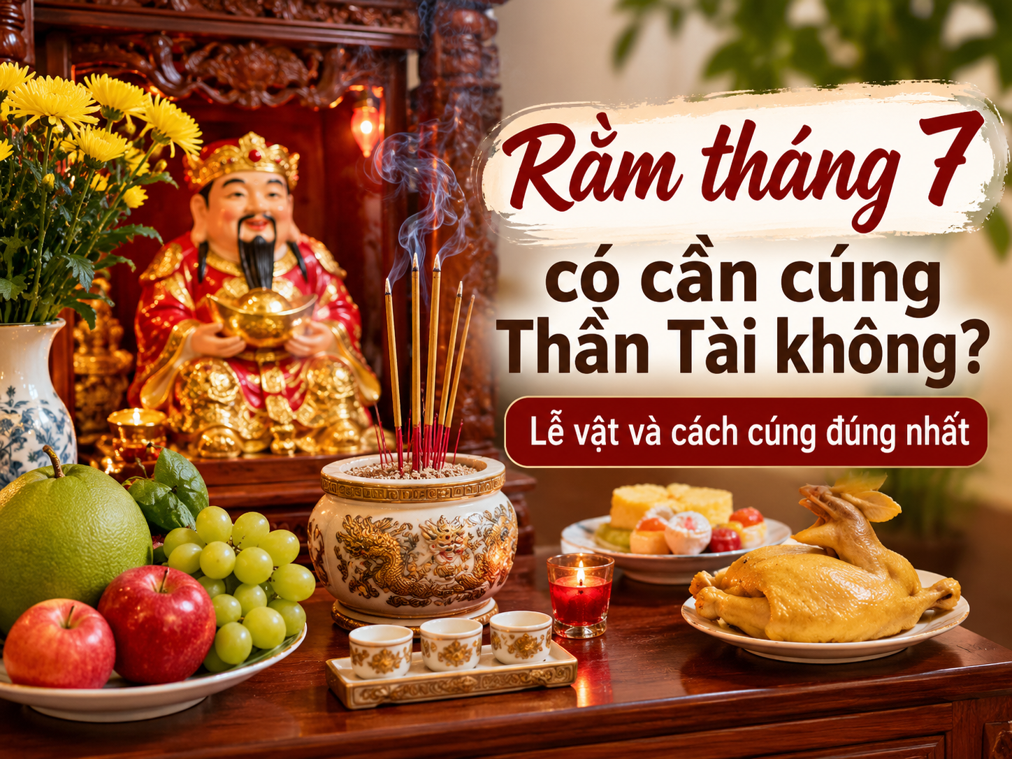 Rằm tháng 7 có cần cúng Thần Tài không? Lễ vật và cách cúng đúng nhất