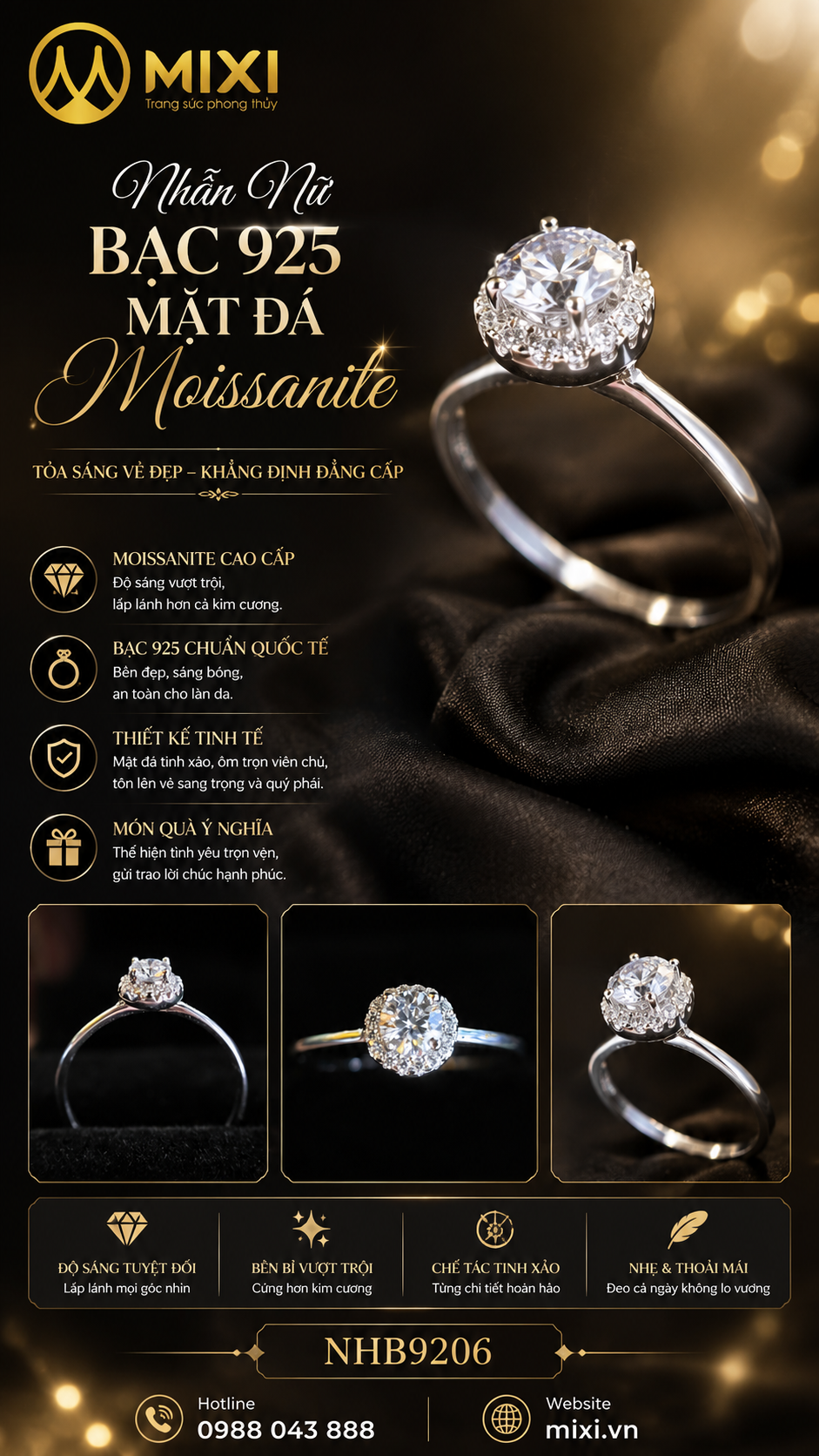 ✨ Nhiều người tin rằng vẻ đẹp lấp lánh luôn đi kèm với sự mong manh… nhưng Moissanite lại là một ngoại lệ đầy kiêu hãnh.