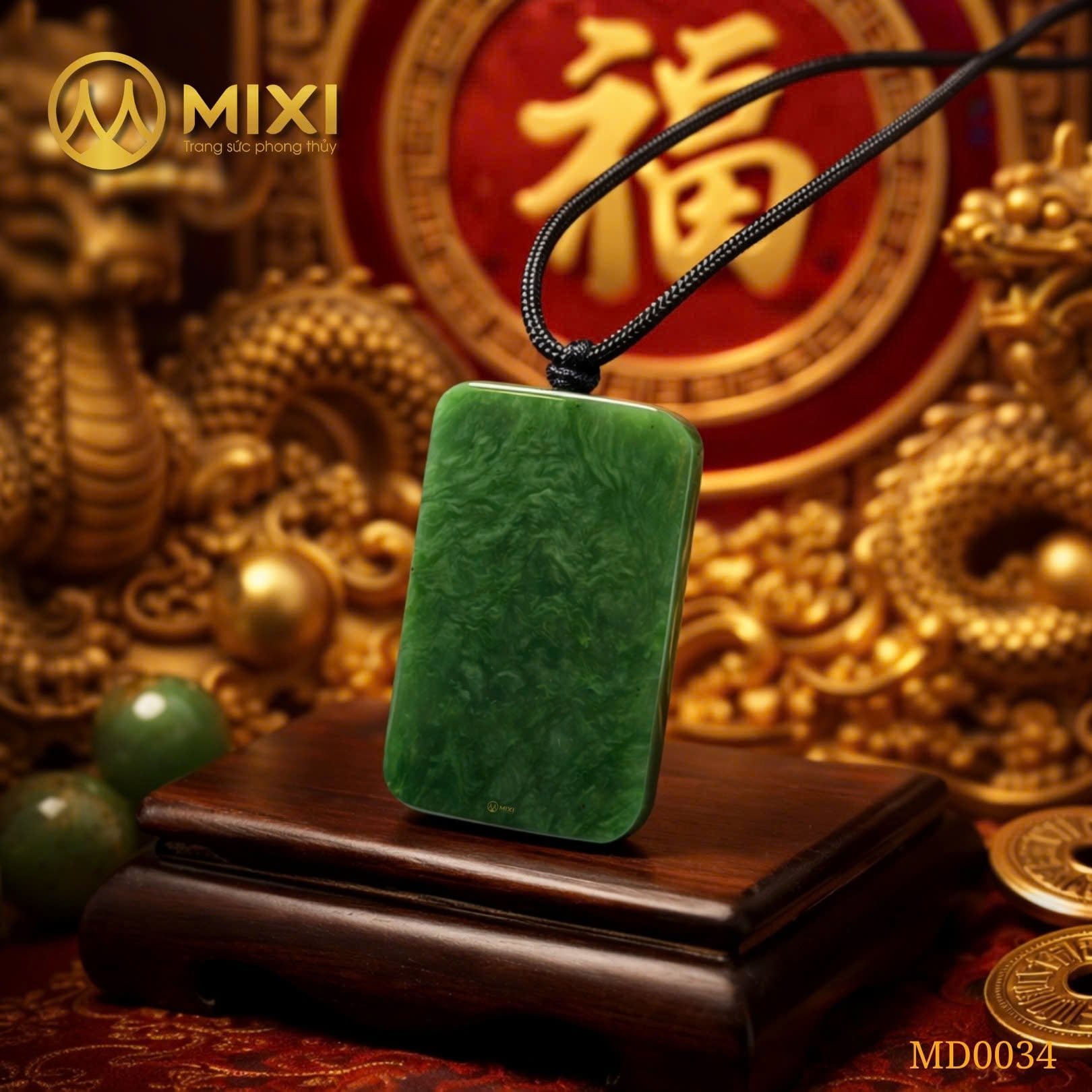 MẶT DÂY VÔ SỰ BÀI NGỌC BÍCH NEPHRITE: 