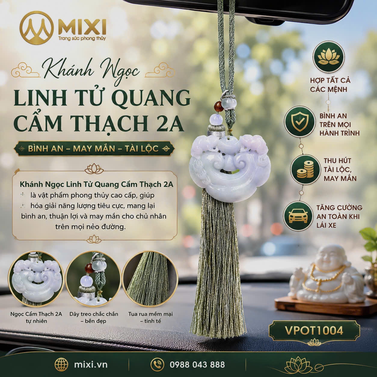Khánh Ngọc Linh Tử Quang Cẩm Thạch 2A – Bình An Hành Trình, Thu Hút May Mắn