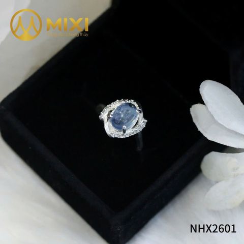 NHẪN NỮ AQUAMARINE OVAL XI VÀNG TRẮNG: 