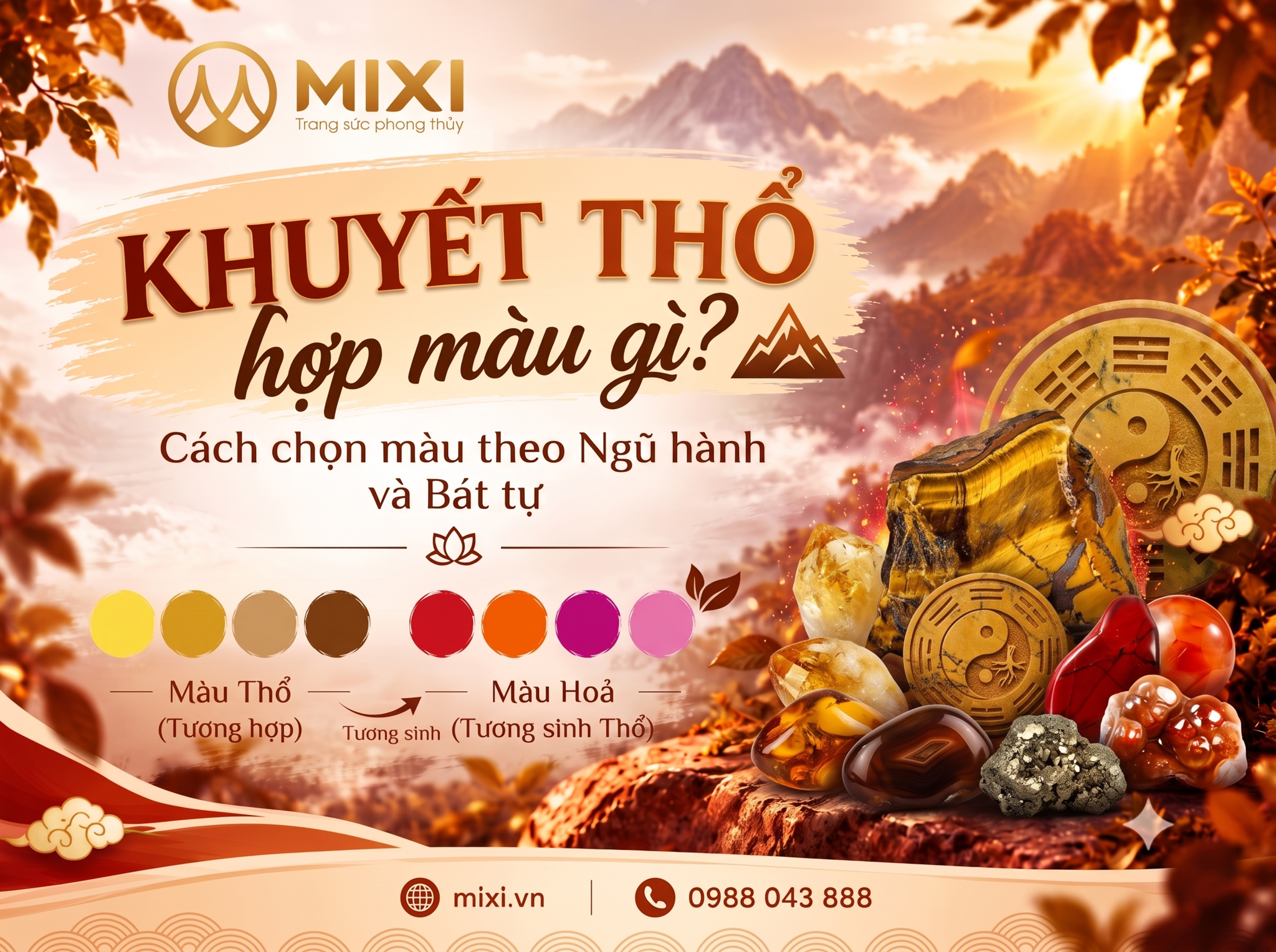 Khuyết Thổ hợp màu gì? Cách chọn màu và ứng dụng cân bằng ngũ hành