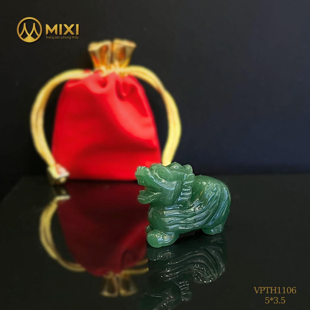 Tỳ Hưu Thạch Anh Xanh Mini Tự Nhiên – Thu Hút Vượng Khí, Giữ Vững Tài Lộc