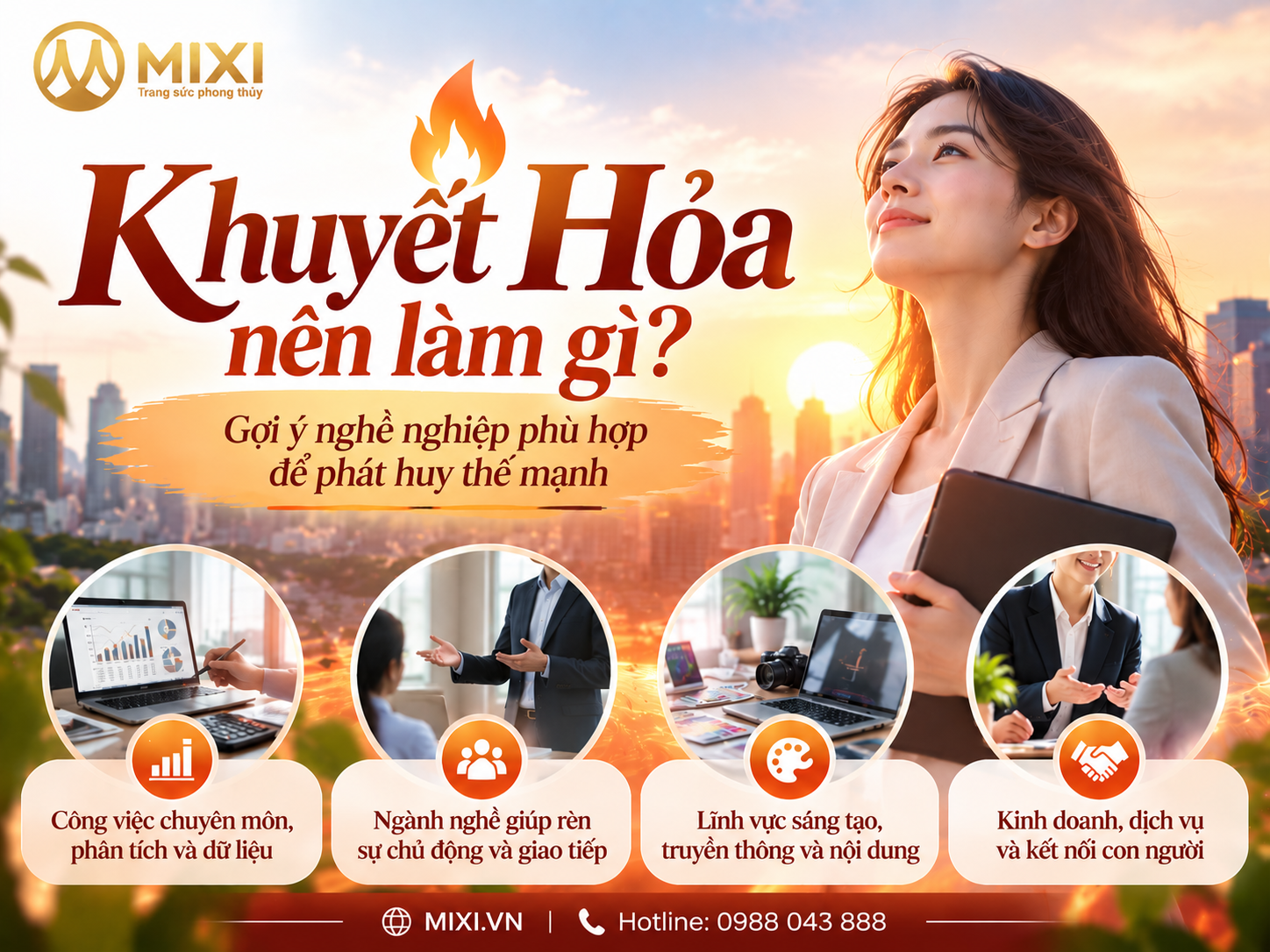 Khuyết Hoả nên làm gì, tư vấn nghề hợp phong thuỷ mệnh khuyết Hoả