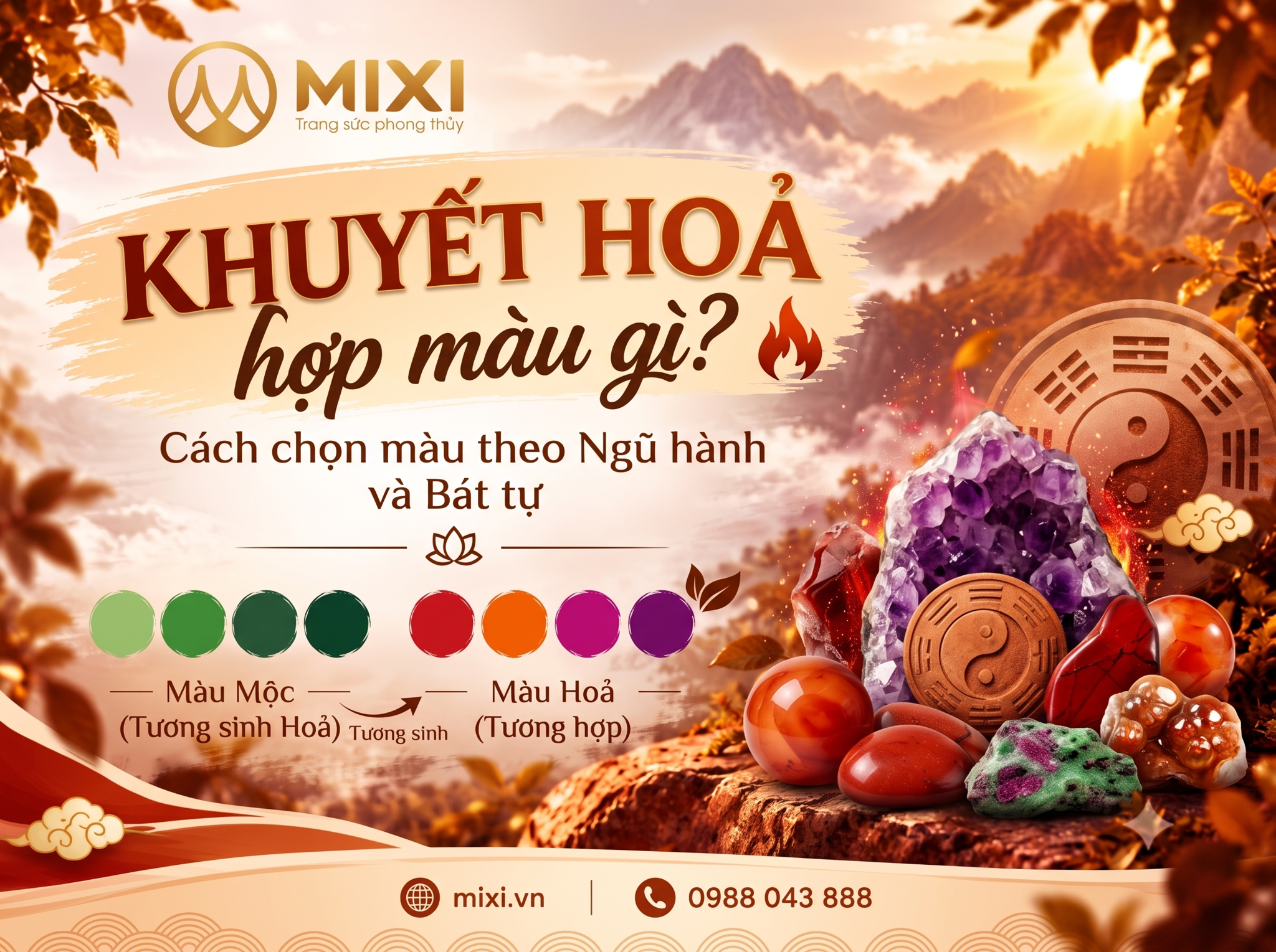 Khuyết Hỏa hợp màu gì? Hiểu đúng nguyên tắc bổ Hỏa qua màu sắc