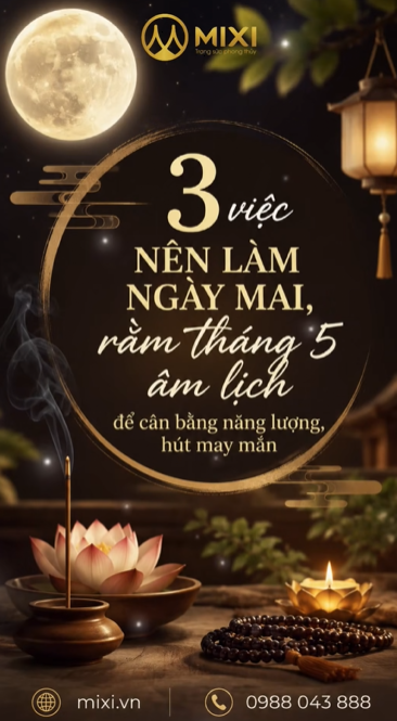 🌕 3 VIỆC NÊN LÀM NGÀY MAI (RẰM THÁNG 5 ÂM LỊCH) - ĐỂ CÂN BẰNG NĂNG LƯỢNG & THU HÚT MAY MẮN ✨