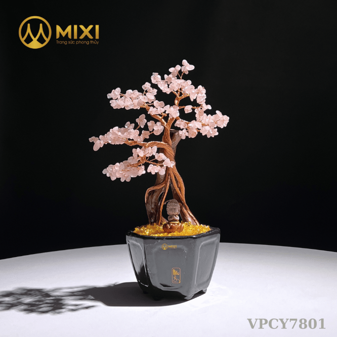 Cây Tài Lộc Như Ý Thân Gỗ Lũa Thạch Anh Hồng – Tuyệt Tác Tự Nhiên, Khởi Nguồn Thịnh Vượng