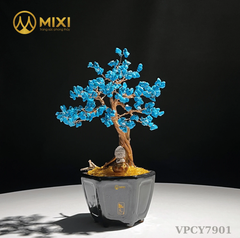 Cây Tài Lộc Như Ý Ghép Thân Gỗ Lũa Đá Amazonite Tự Nhiên – Nghệ Thuật Chiêu Tài, Vượng Khí Bình An
