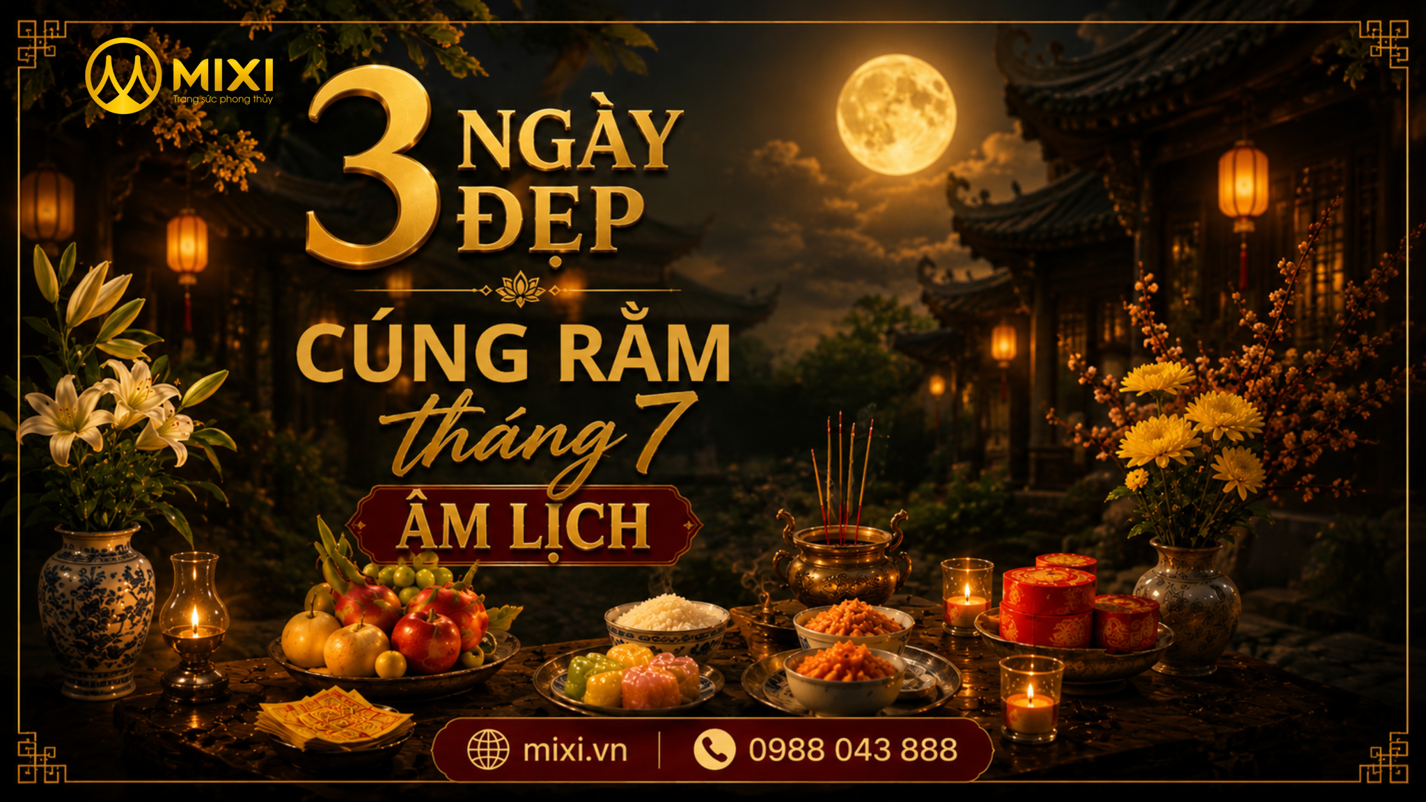 🙏3 NGÀY ĐẸP CÚNG RẰM THÁNG 7 ÂM LỊCH!!!🙏