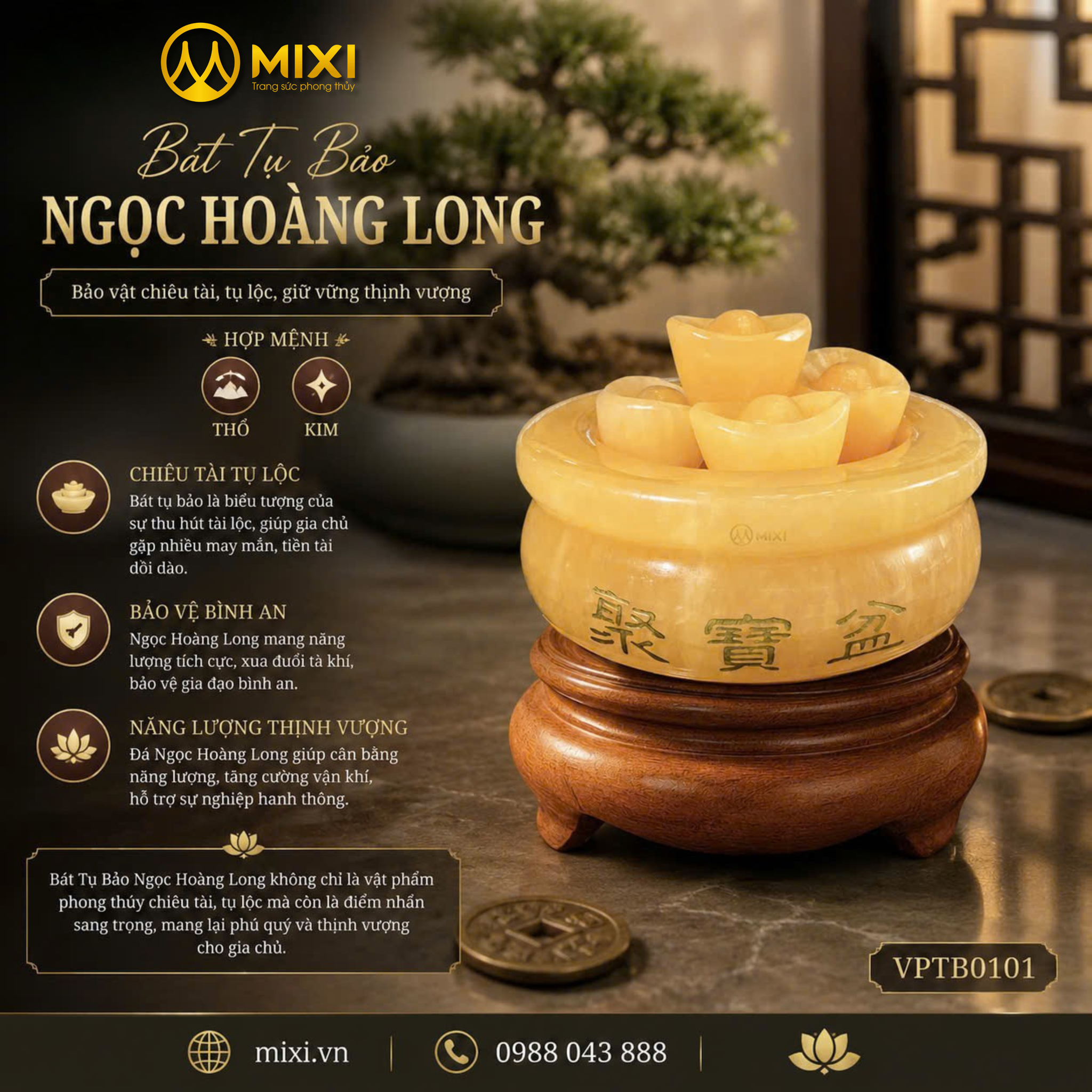 ✨ BÁT TỤ BẢO NGỌC HOÀNG LONG – HŨ GẠO VÀNG CHIÊU TÀI TIẾN BẢO ✨