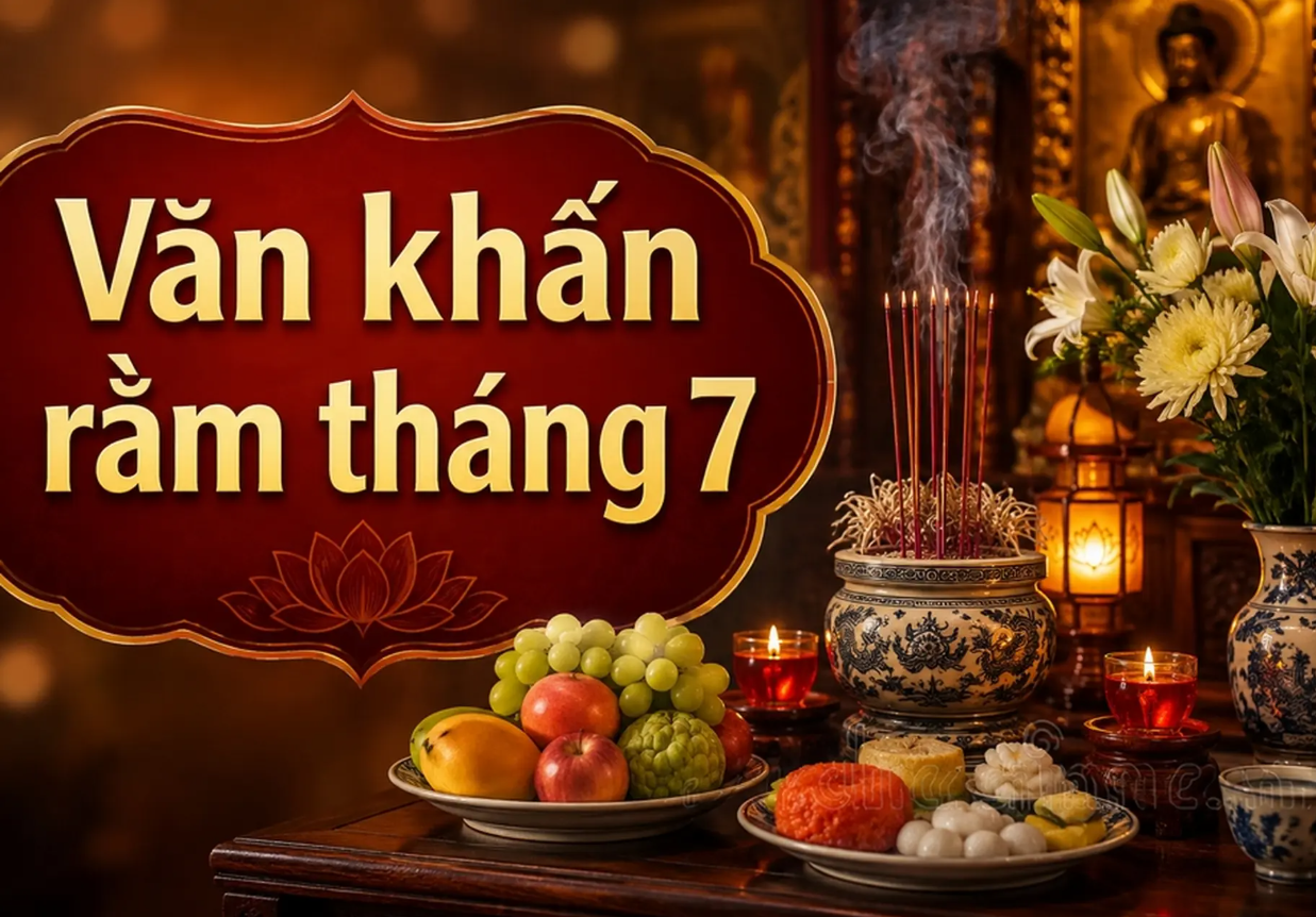 Bài khấn Rằm tháng 7 đầy đủ: Văn khấn gia tiên, Thổ Công, ngoài trời và Thần Tài