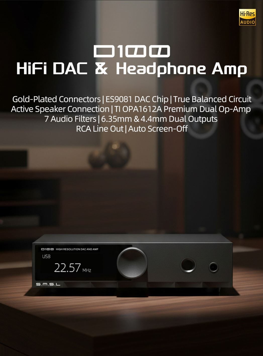 SMSL D100 Soundcard DAC HeadAmp