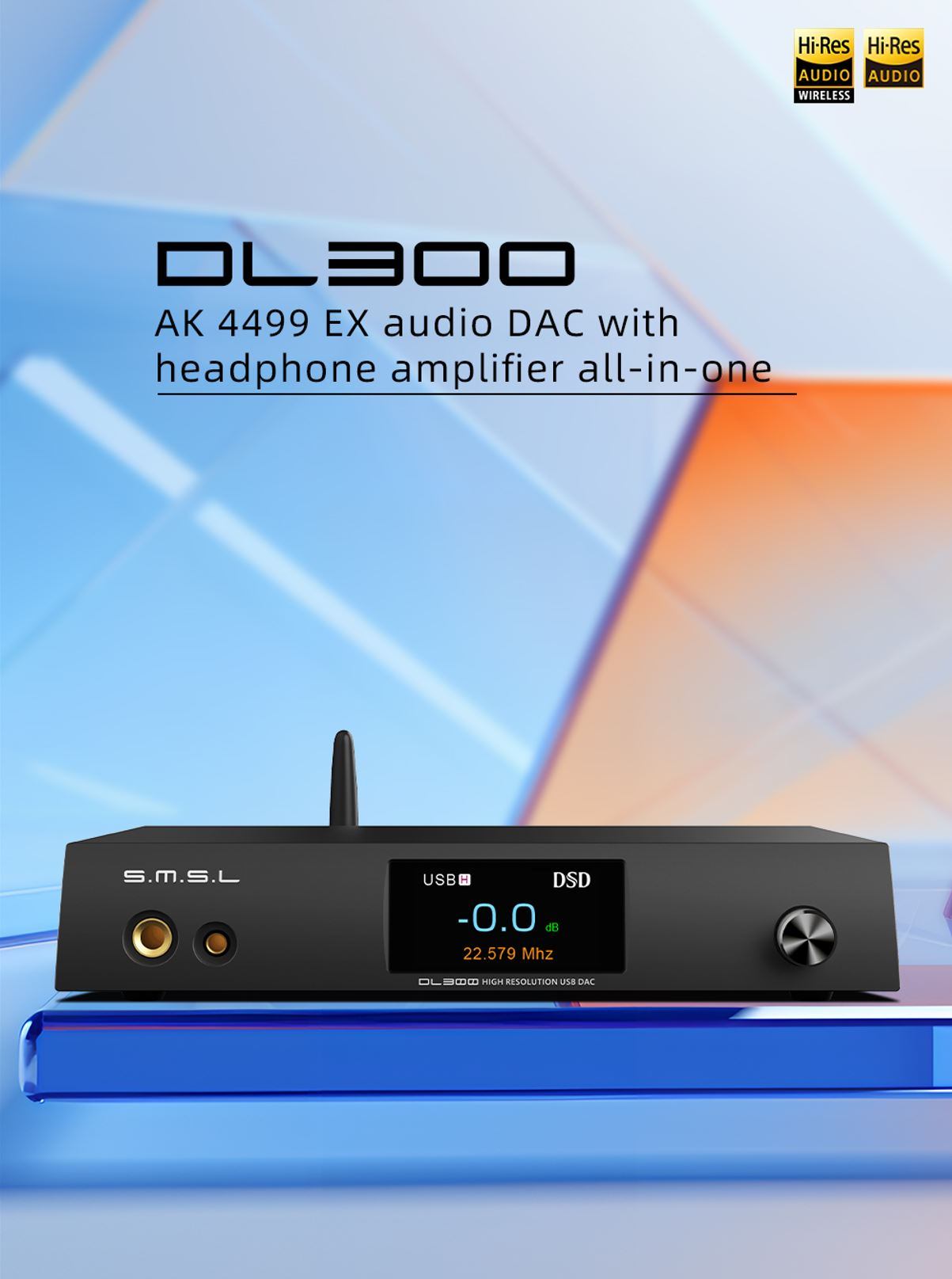 SMSL DL300 DAC Sound Card Headphone Amp