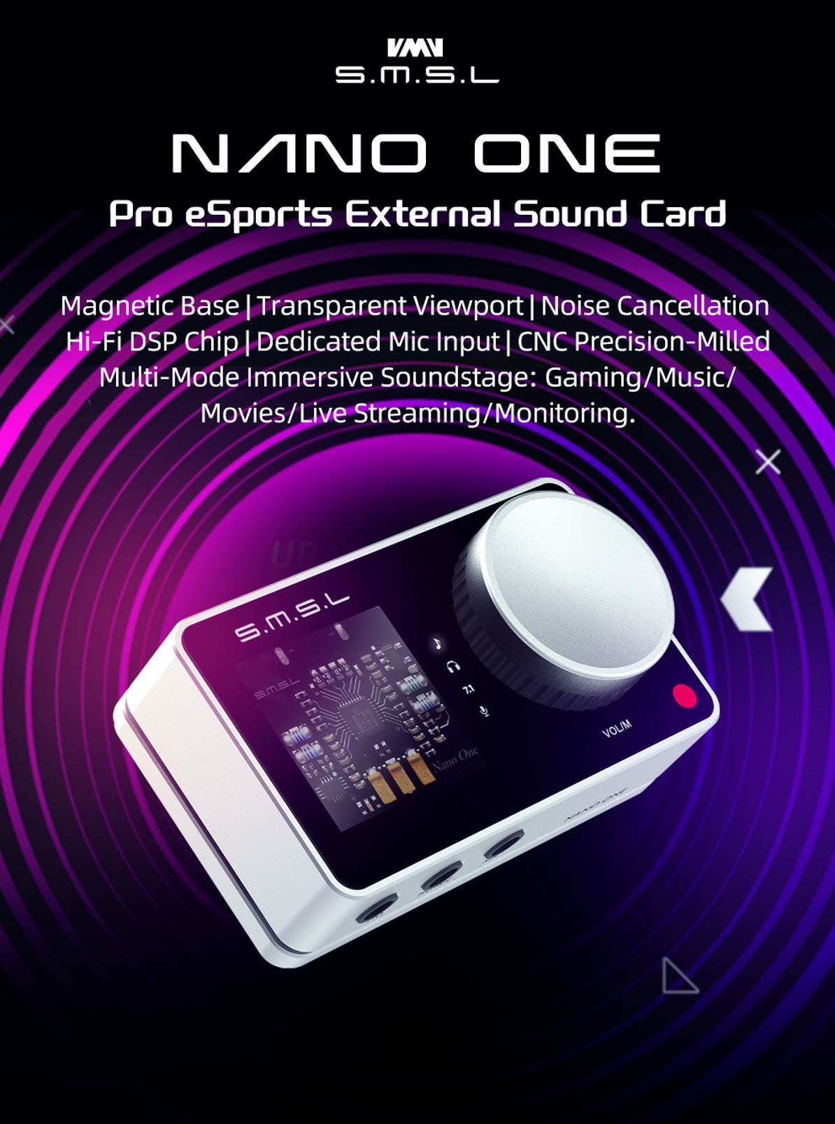 SMSL Nano One, Soundcard DAC Headphone Amp
