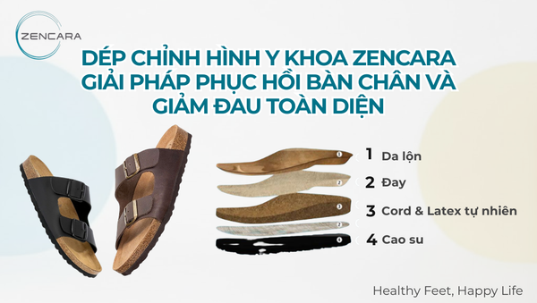 Dép chỉnh hình y khoa Zencara, giải pháp phục hồi bàn chân và giảm đau toàn diện
