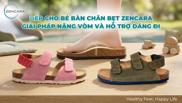 Dép cho bé bàn chân bẹt Zencara, giải pháp nâng vòm và hỗ trợ dáng đi