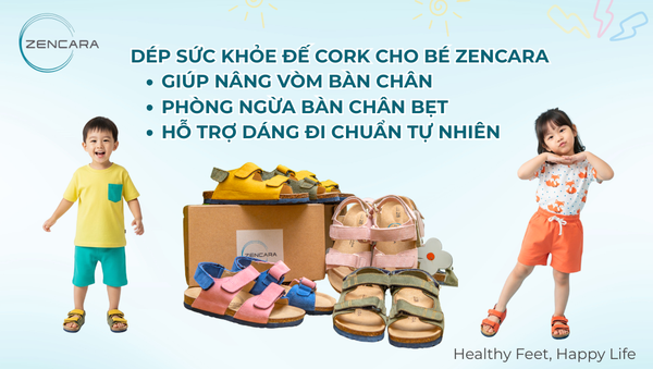 Dép sức khỏe cho bé giúp nâng vòm bàn chân, phòng ngừa bàn chân bẹt, hỗ trợ dáng đi chuẩn tự nhiên