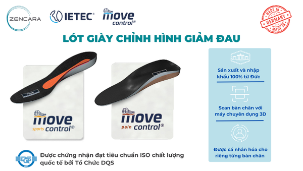 Lót giày chỉnh hình y khoa Zencara, được cá nhân hóa 100% theo từng bàn chân, chuẩn y khoa công nghệ Đức, đạt tiêu chuẩn quốc tế ISO do Tổ chức DQS chứng nhận