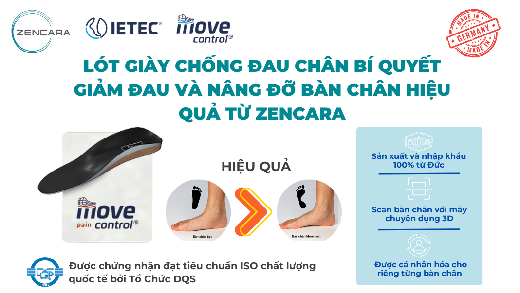 Lót giày chống đau chân bí quyết giảm đau và nâng đỡ bàn chân hiệu quả từ Zencara