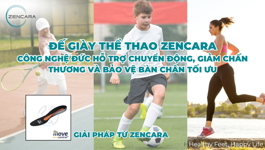 Đế giày thể thao Zencara với công nghệ Đức hỗ trợ chuyển động, giảm chấn thương và bảo vệ bàn chân tối ưu