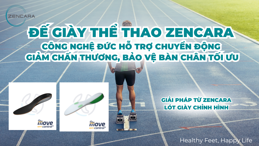 Đế giày thể thao Zencara, công nghệ Đức hỗ trợ chuyển động, giảm chấn thương, bảo vệ bàn chân tối ưu