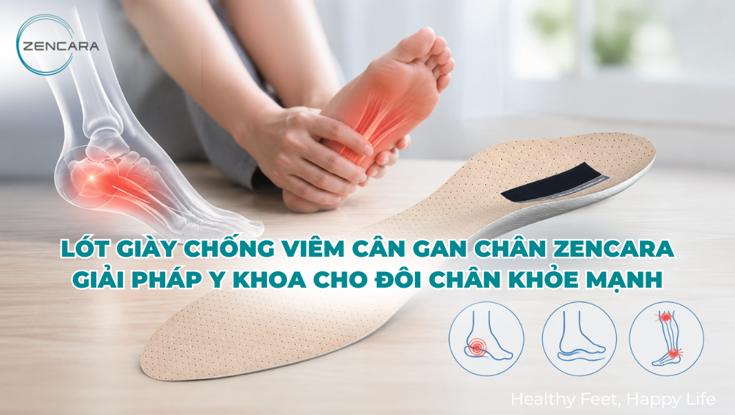 Lót giày chống viêm cân gan chân Zencara, giải pháp y khoa cho đôi chân khỏe mạnh