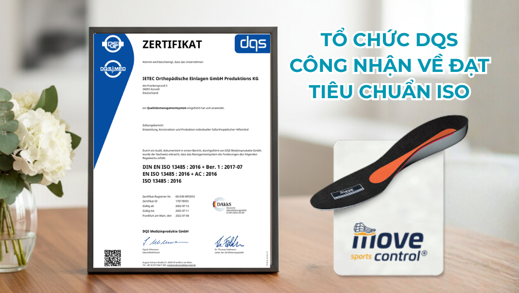 Lót giày chỉnh hình Zencara – Chuẩn y khoa Đức, đạt chứng nhận ISO quốc tế từ Tổ chức DQS