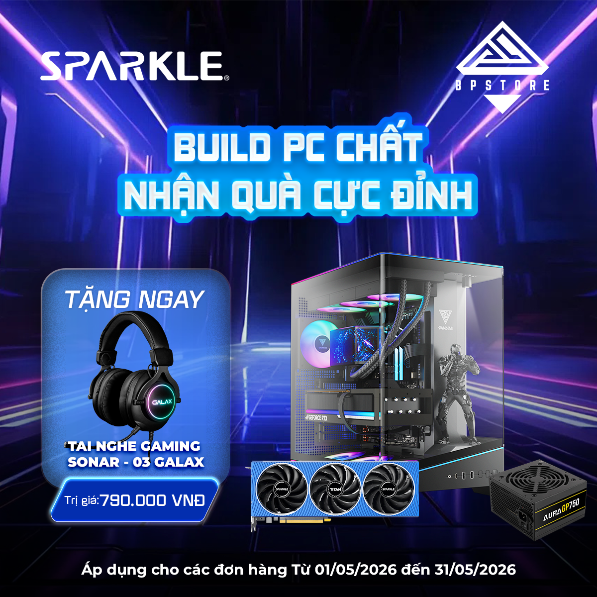 Build Máy Cùng VGA Intel Sparkle: Tặng Tai Nghe Sonar 03 Galax
