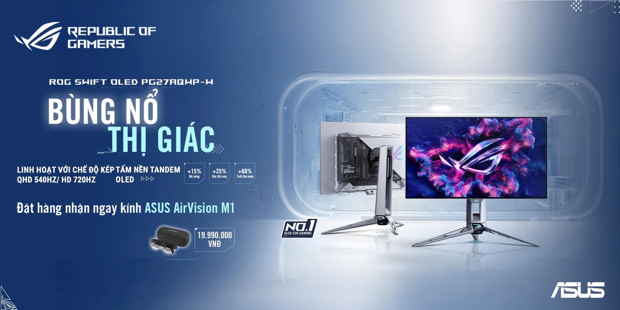 BÙNG NỔ THỊ GIÁC – NHẬN QUÀ CỰC CHẤT CÙNG ROG SWIFT OLED PG27AQWP