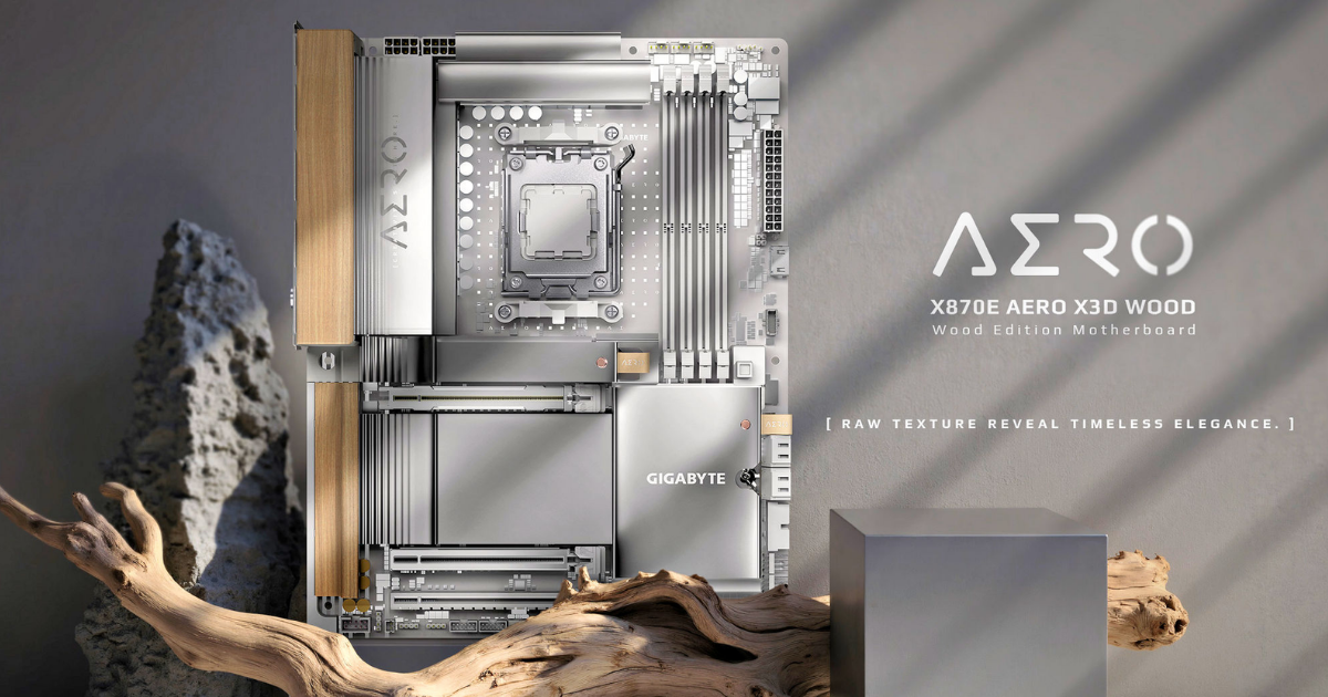 Gigabyte X870E AERO X3D WOOD: Mainboard AM5 phong cách gỗ thật dành cho PC sang trọng