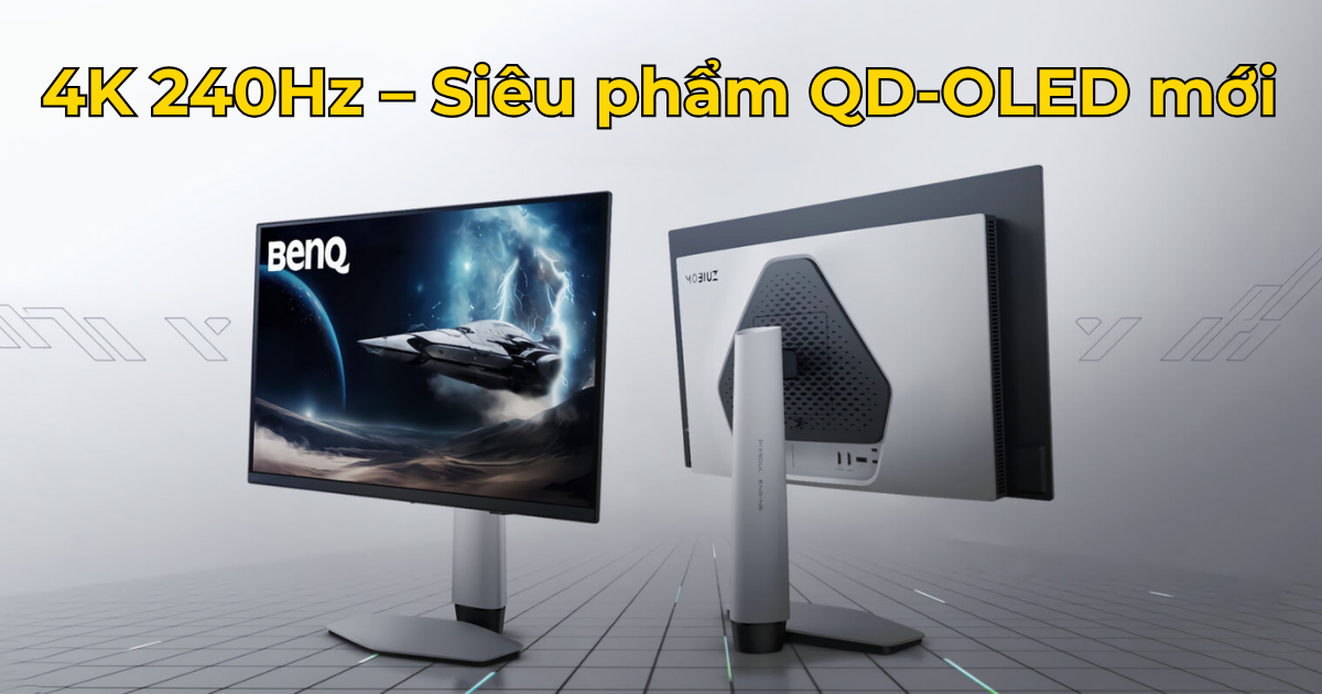 BenQ ra mắt màn hình QD-OLED EX271UZ & EX321UZ: 4K 240Hz, DisplayPort 2.1 và Color Shuttle