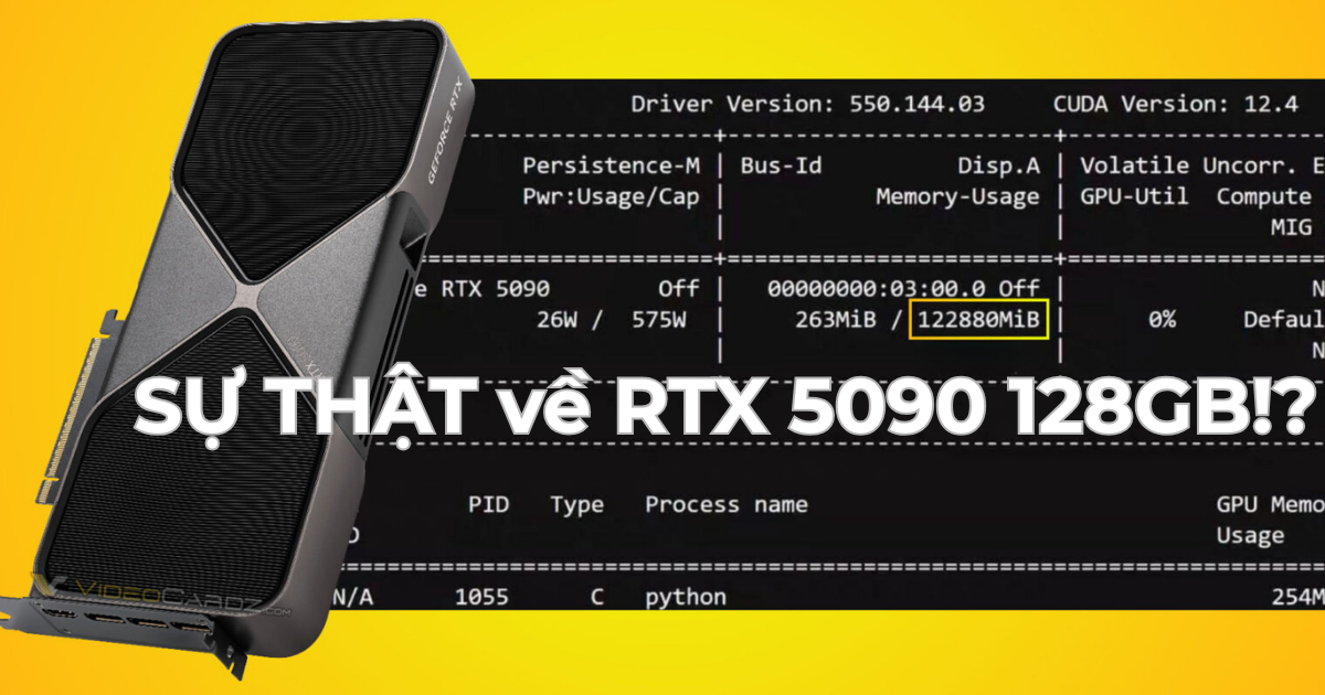 Không có GeForce RTX 5090 128GB – sự thật đằng sau tin đồn