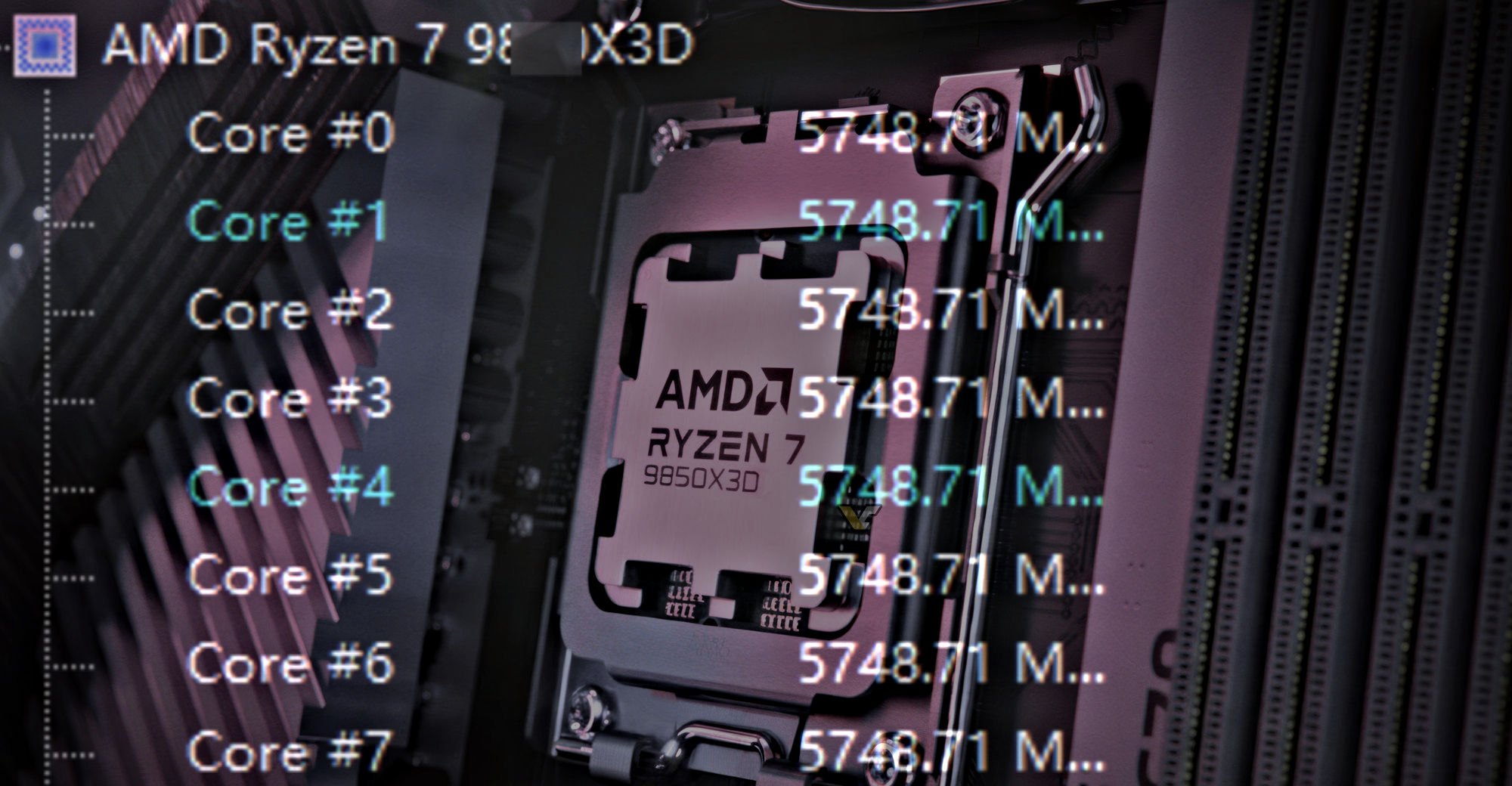 Ryzen 7 9850X3D Lộ Diện: Đạt 5.75 GHz Toàn Nhân Cực Khủng