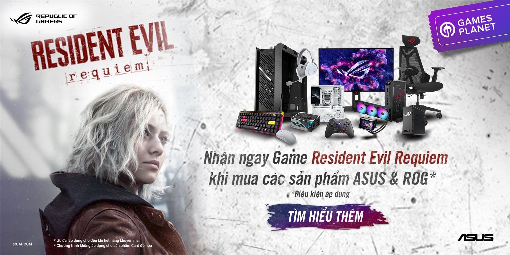 [KHUYẾN MÃI] SẮM LINH KIỆN ASUS/ROG – NHẬN NGAY SIÊU PHẨM RESIDENT EVIL REQUIEM TRỊ GIÁ 1.450.000Đ