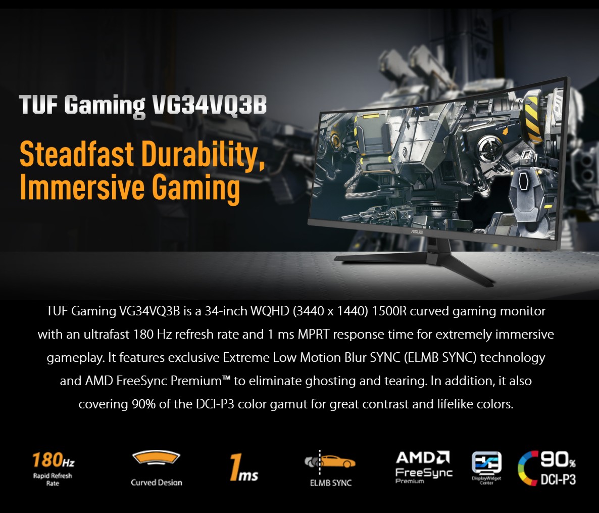 M&agrave;n h&igrave;nh ASUS TUF Gaming VG34VQ3B