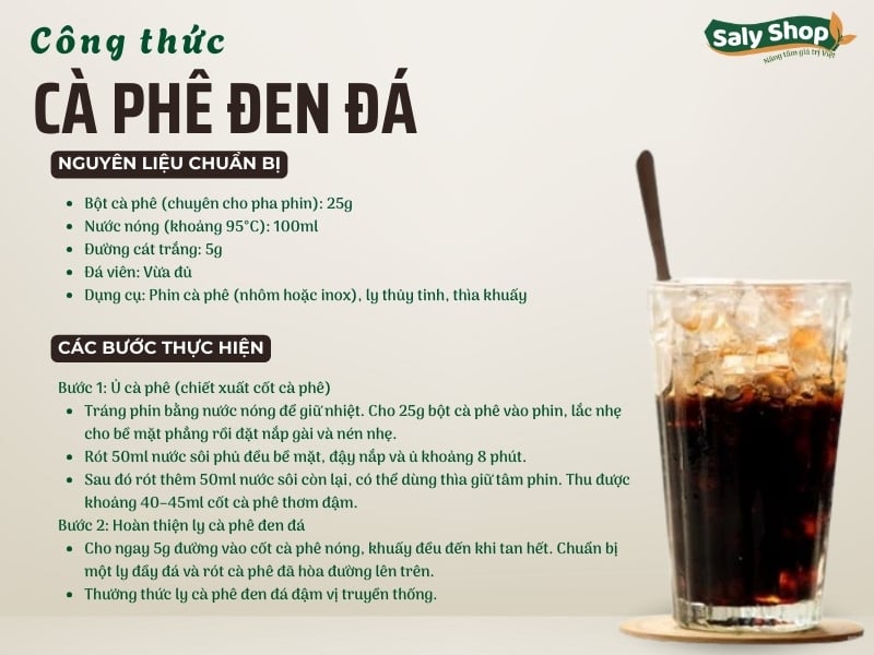 Cách pha cà phê đen đá đậm đà, chuẩn vị Việt